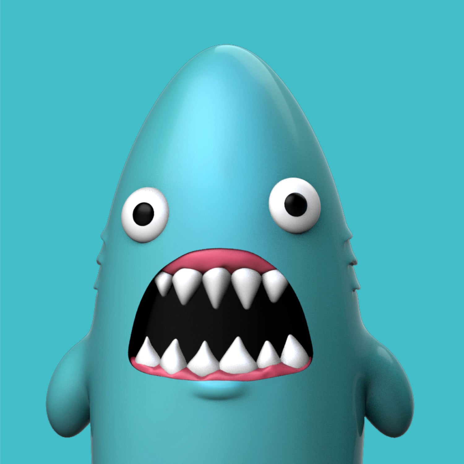 Shark Teeth Funny Kids Cartoon Smile Bath Mat by SweetBirdieStudio